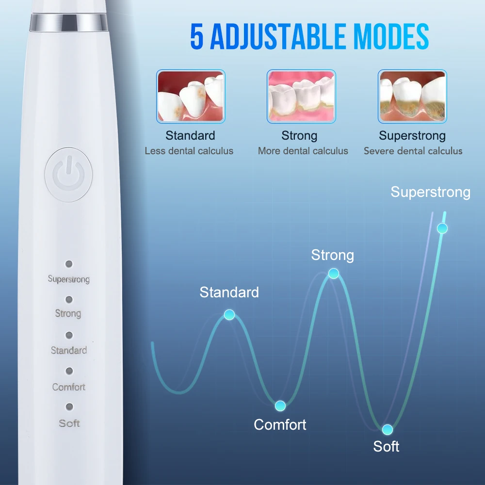 Dental Cleaner Sonic Rechargeable Electric Toothbrushes Teeth Cleaner Whitening Instrument Waterproof USB Fast Charging Device For Dental Brush