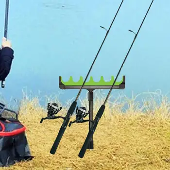 Fishing Rod Holder For Ground 2-Section Adjustable Fishing Rod Rack Stand Fishing Pole Bracket Beach Fishing Equipment For Men 2
