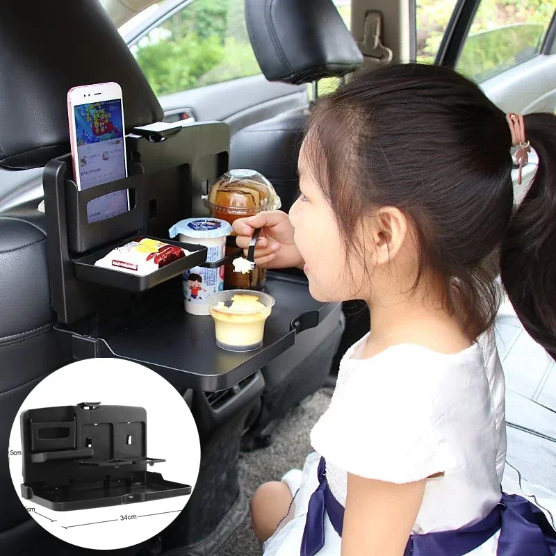 Car Foldable Dining Table Car Shelving Beverage Water Cup Rear Row Fixed Seat Back Table Food Drinks Holders Accessories drinks holder