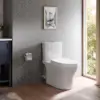 Aquia IV 0.9/1.28 GPF Dual Flush Two Piece Elongated Toilet with Push Button Flush Cotton 28.5"D x 15.5"W x 29.5"H 3