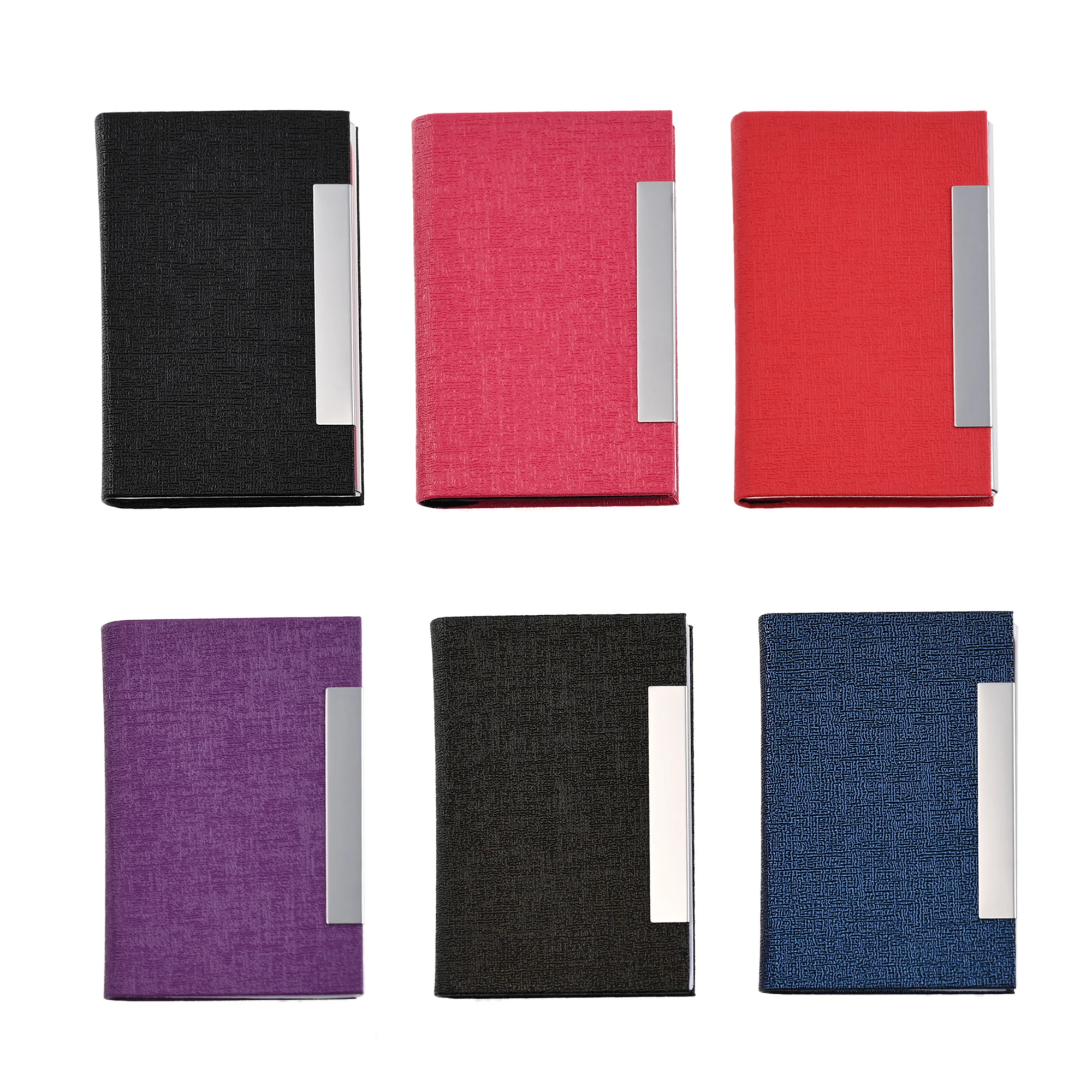 

New Pocket Business Card Case with Magnetic Slim PU Leather Stainless Steel ID Name Card Holder for Men Women Office Supplies