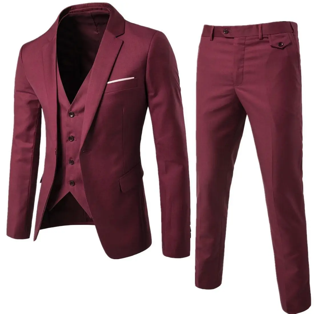 Men Classic 3piece Set Suit Wedding Suits for Men Slim Suit Jacket Pant Vest for Tuxedo Single Breasted Plus Szie S-6XL