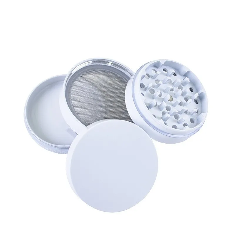63mm White NON-Stick Ceramic Coated Herb Grinder Tobacco Smoke Herbal Crusher Spice Mill Shredder 4-Layer Smoking Accessories 2