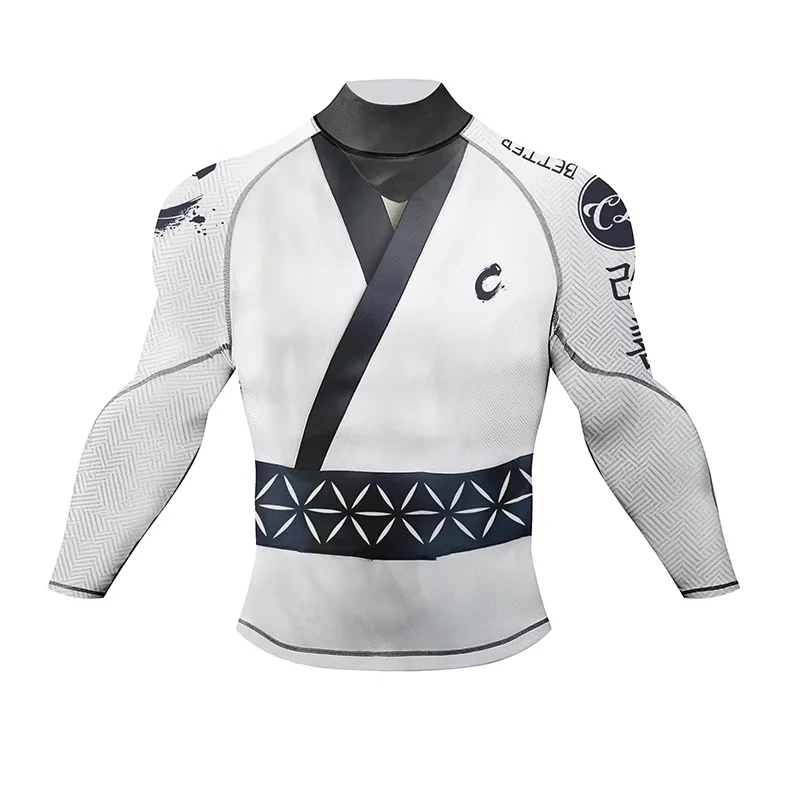 New Bjj Jiu Jitsu Rashguard For Men Boxing MMA T-shirt +Pant Set Brazilian Grappling MMA Compression Clothings Muay Thai Shorts
