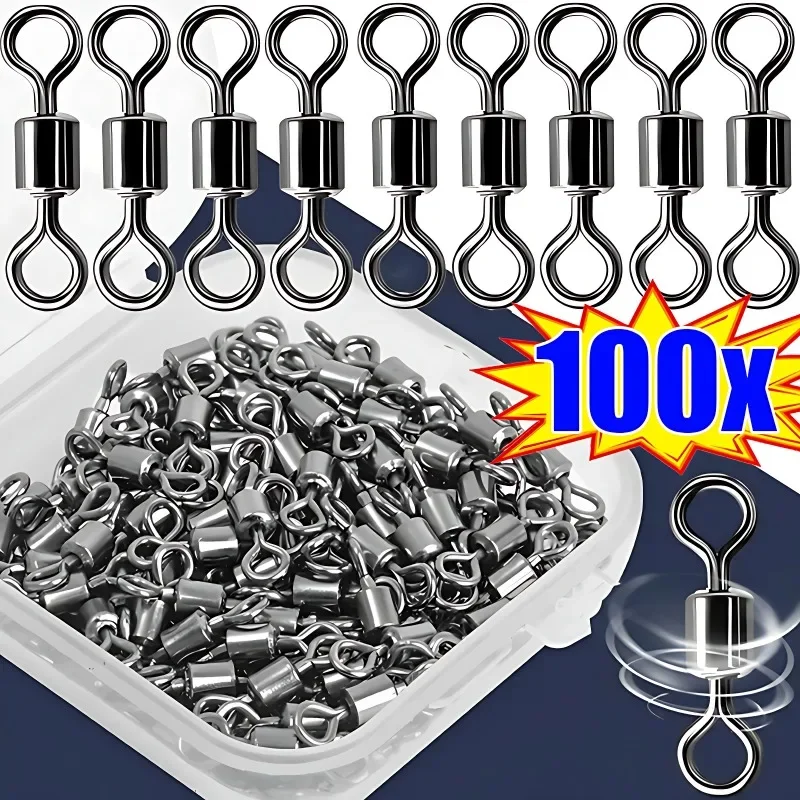 Couleur 12 Connecteur De Pêche En Acier Inoxydable, 50 Pièceot, Anneau