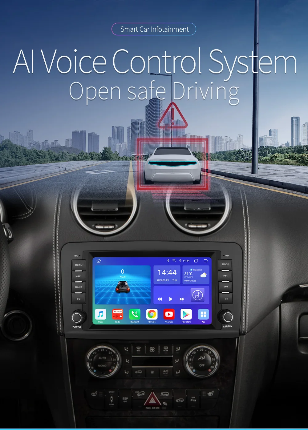 Hizpo 8nch Android All-in-One-Autoradio für Mercedes Benz M-Klasse W164 GL-Klasse X164 ML GL320 Stereo GPS Navigation Carplay DSP – Detail 3