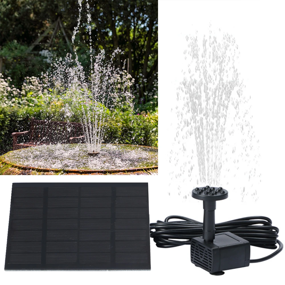 1.5W Solar Fountain with Panel Water Pump Energy Saving Solar Floating Water Fountain Pump 200L/H for Outdoor Fish Tank Aquarium