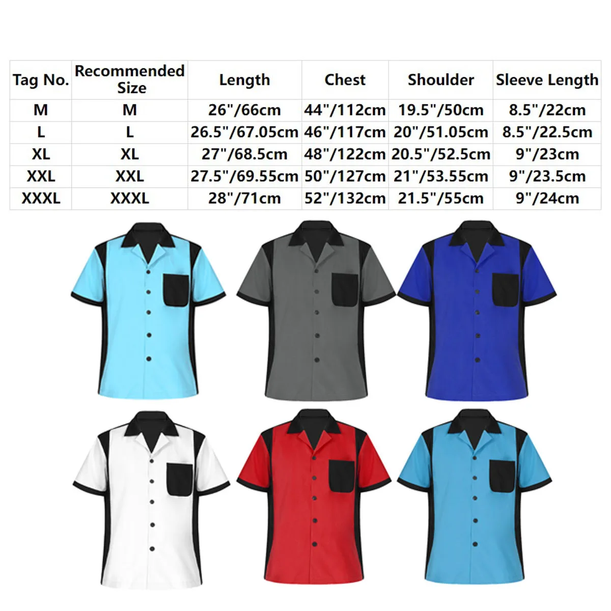 Bowling Retro Mens Short-Sleeve Shirt New Hot 50's Classic Casual Color Block Notched Collar Button Down Tops Office Vacation