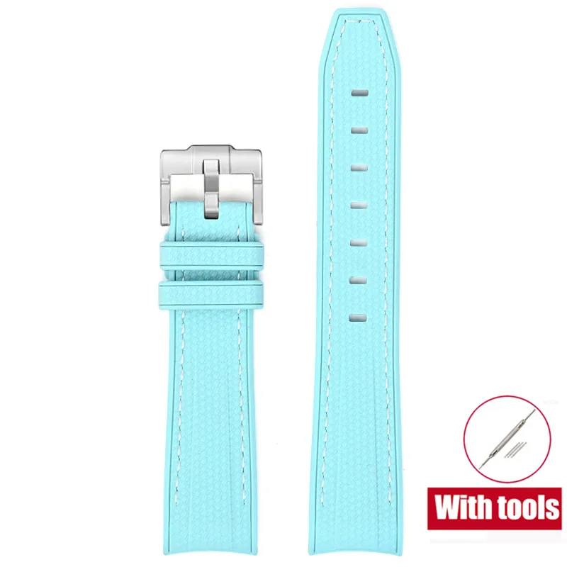 20mm Premium Diving Strap - Arc Curved End TPU Rubber Bracelet with Watch Band Tools