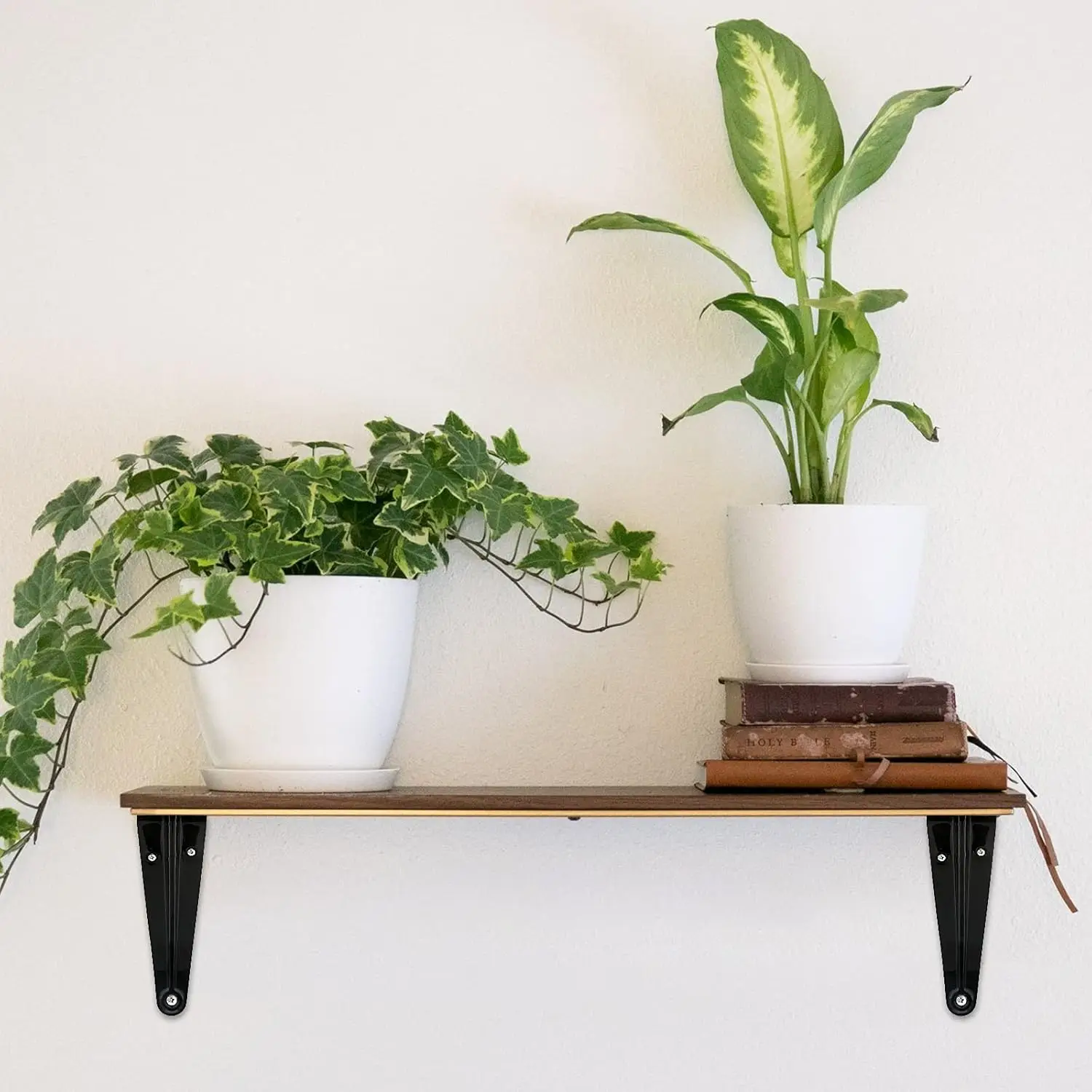 Durable Metal Floating Shelf Brackets - Decorative Wall Corner Braces with Screws