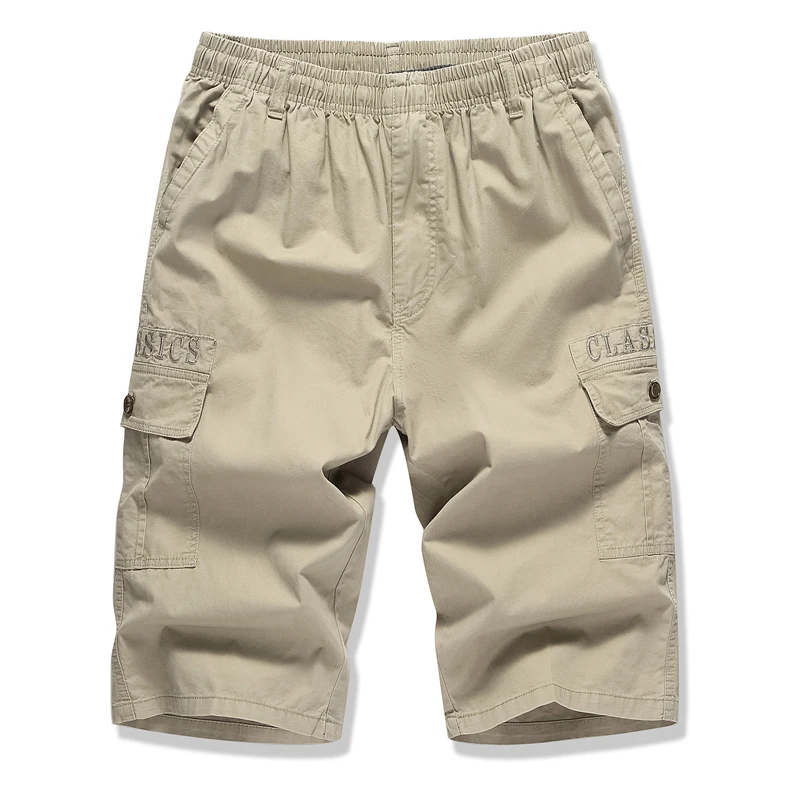 thumbnail image 1 of Pantalones cortos holgados e informales de talla europea para hombre, pantalones cortos de calle recortados con múltiples bolsillos, 1 of 4