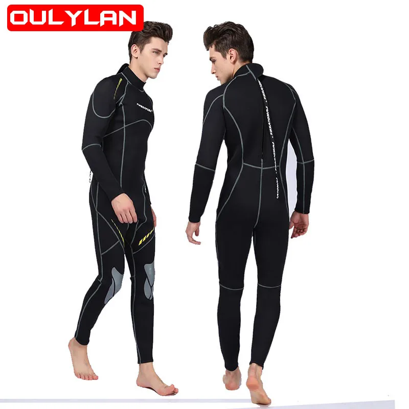 

Новый Неопреновый гидрокостюм 3 мм, Мужской гидрокостюм для дайвинга с аквалангом, теплые зимние гидрокостюмы, полный костюм, для плавания, серфинга, каякинга, оборудование черного цвета