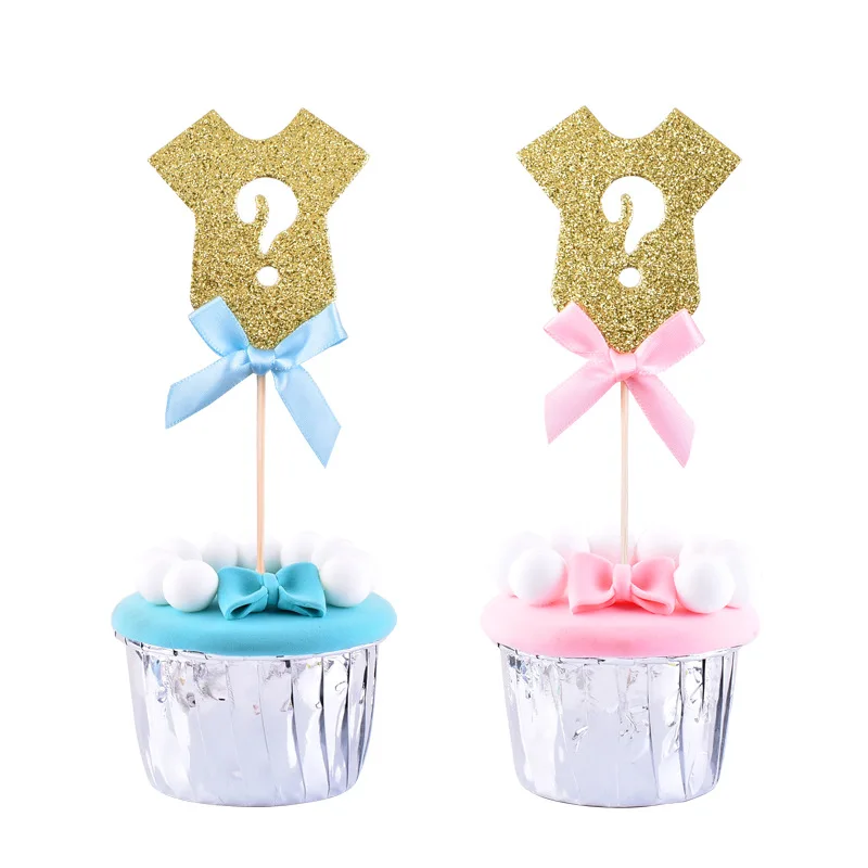 Gender Reveal Cake Topper He Or She Boy Or Girl Cake Flags Baby Birthday Party Decor DIY Baby Shower Cupcake Toppers