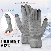 Winter Touch Screen Gloves, Warm And Cold-resistant, With Warm Knitted Elastic Cuffs Suitable For Outdoor Fishing And Skiing