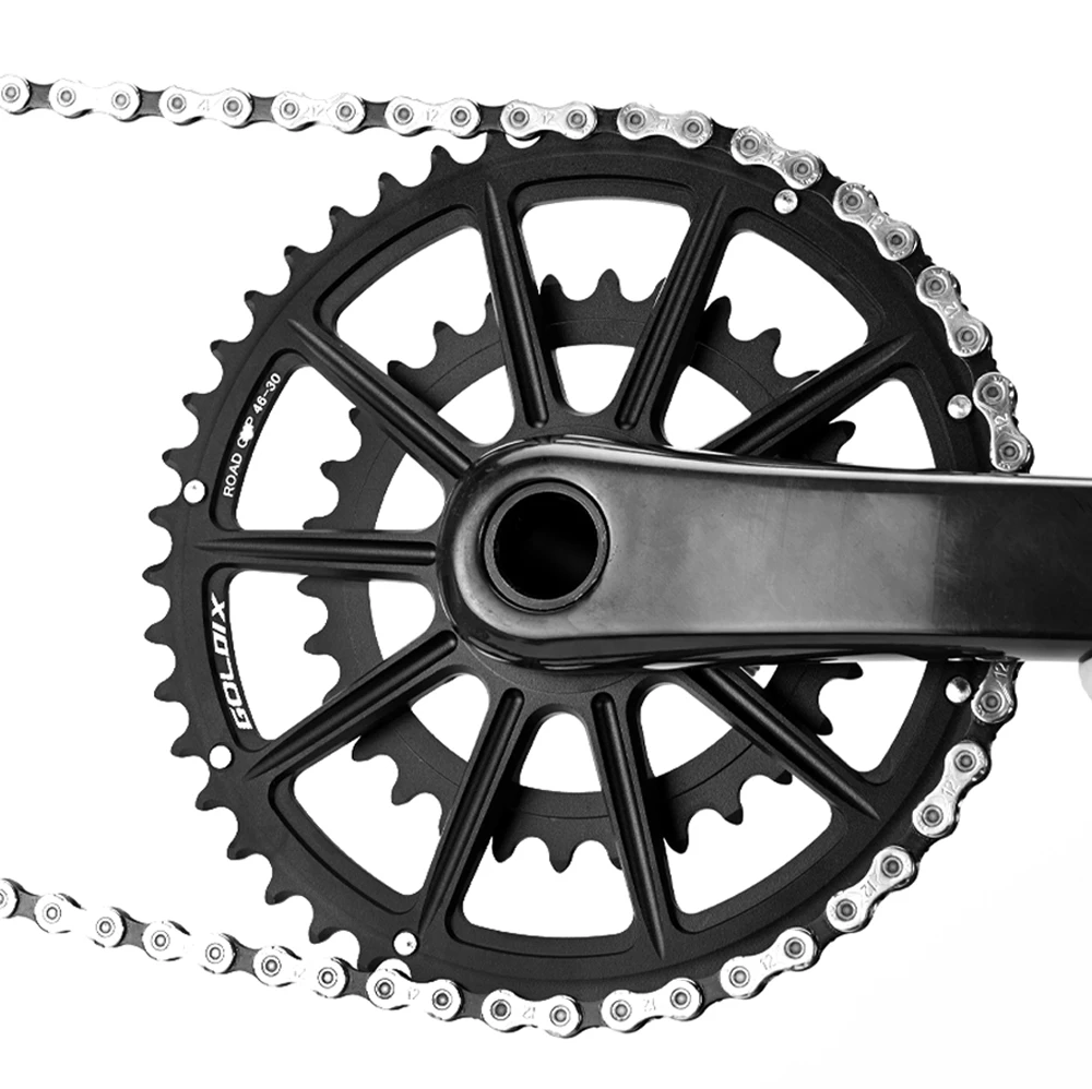 GOLDIX 53-39T 52-36T 50-34T 48-32T 46-30T Spezifikation Rennrad Kurbelgarnitur Kettenblatt passend für SHIMANO und SRAM 10 11S 12S – Detail 12