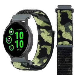 Nylon Loop Strap, Adjustable Sports Bracelet, 20mm 22mm - Forerunner 265 255 (Army green)