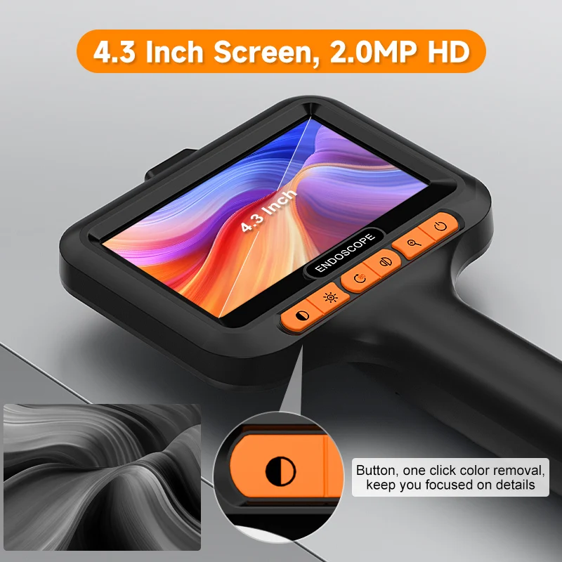 산업용 내시경 자동차 파이프 검사 내시경 4.3인치 IPS 스크린 HD1080P USB 카메라 8MM 프로브 2M-100M 8LED 방수