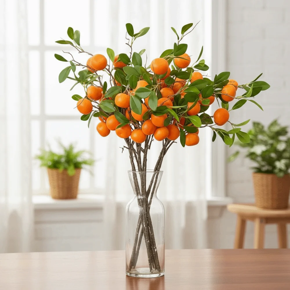 Luxury Realistic Faux Orange Tree with Green Leaves - Indoor/Outdoor Decorative Artificial Plant