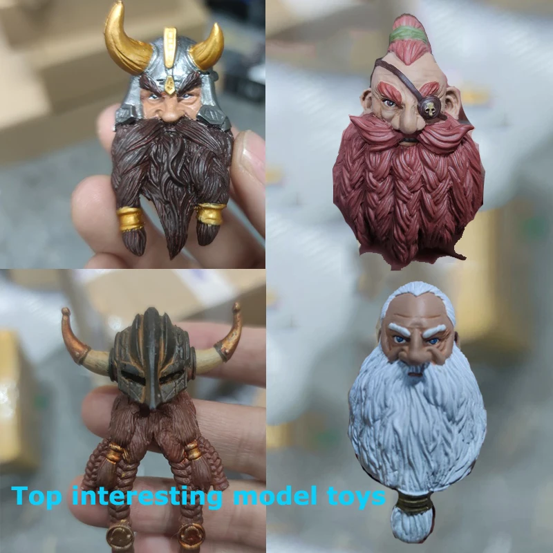 

1/12 Scale Mythical Legion Male Soldier Dwarf Head Carving for 7 Inch Movable Action Figures Ancient Warrior Body