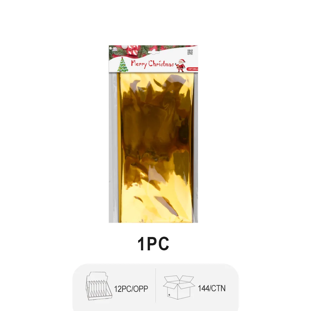 137*274CM Christmas Gold Aluminium Tablecloth Valentine's Day Halloween Graduation Thanksgiving