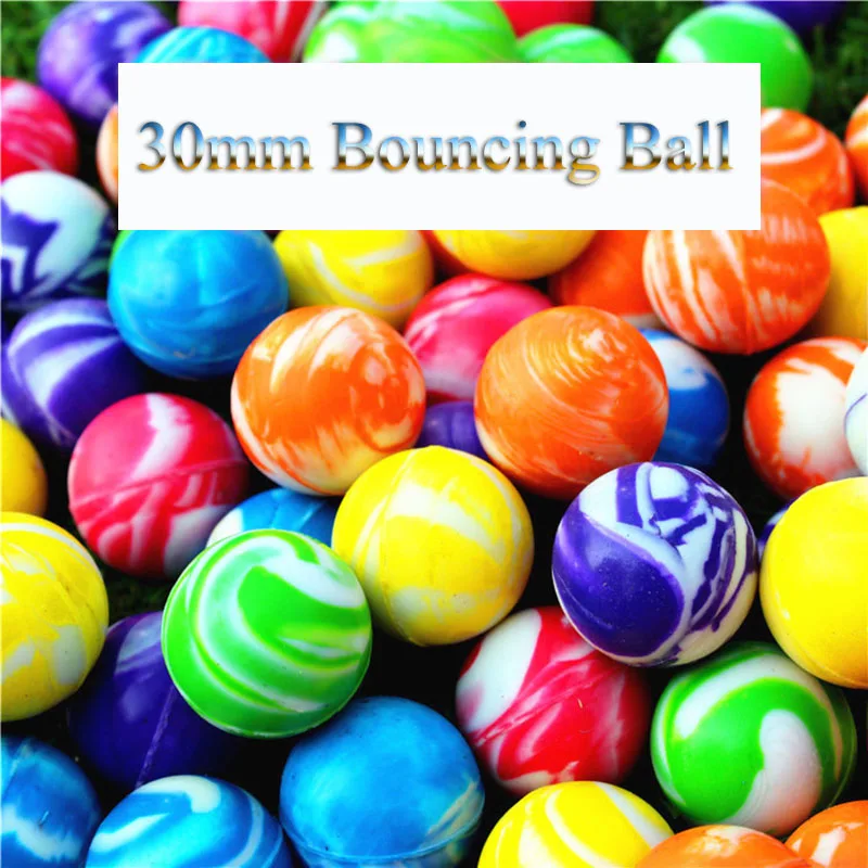 100pcs Children Toy Ball Colored Bouncing Ball Rubber Outdoor Toys Kids