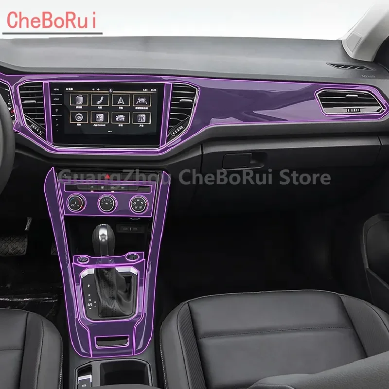 

Пленка для Volkswagen T-Roc 2019-2023, аксессуары для интерьера автомобиля, прозрачная пленка из ТПУ для консоли, устойчивая к царапинам, пленка для радио и дисплея