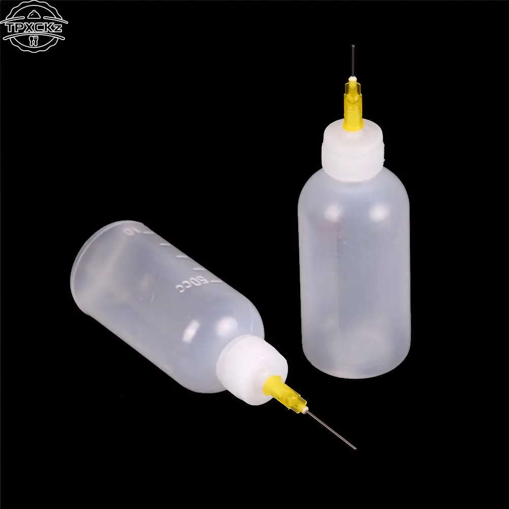 50ML New Plastic Dispensing Bottle with Syringe Needle Multifunction Glue Alcohol Paint Bottle DIY Model Making novfix 10pcs 50ml needle tip soldering cleaning clear liquid flux alcohol oil dispenser plastic hand bottle cleaner diy repair