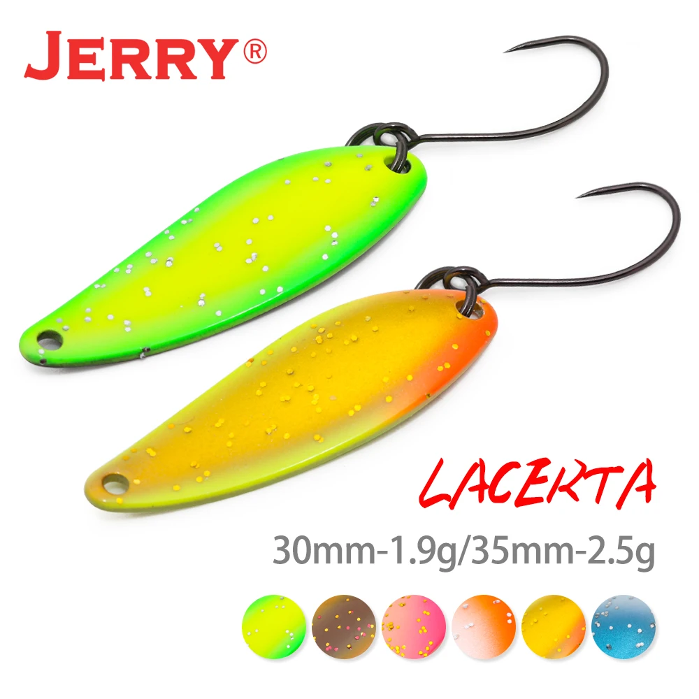Jerry Lacerta Fishing spinning Spoon Lures 1.9g 2.5g Aera Trout Trolling Single Hooks Micro Hard lures