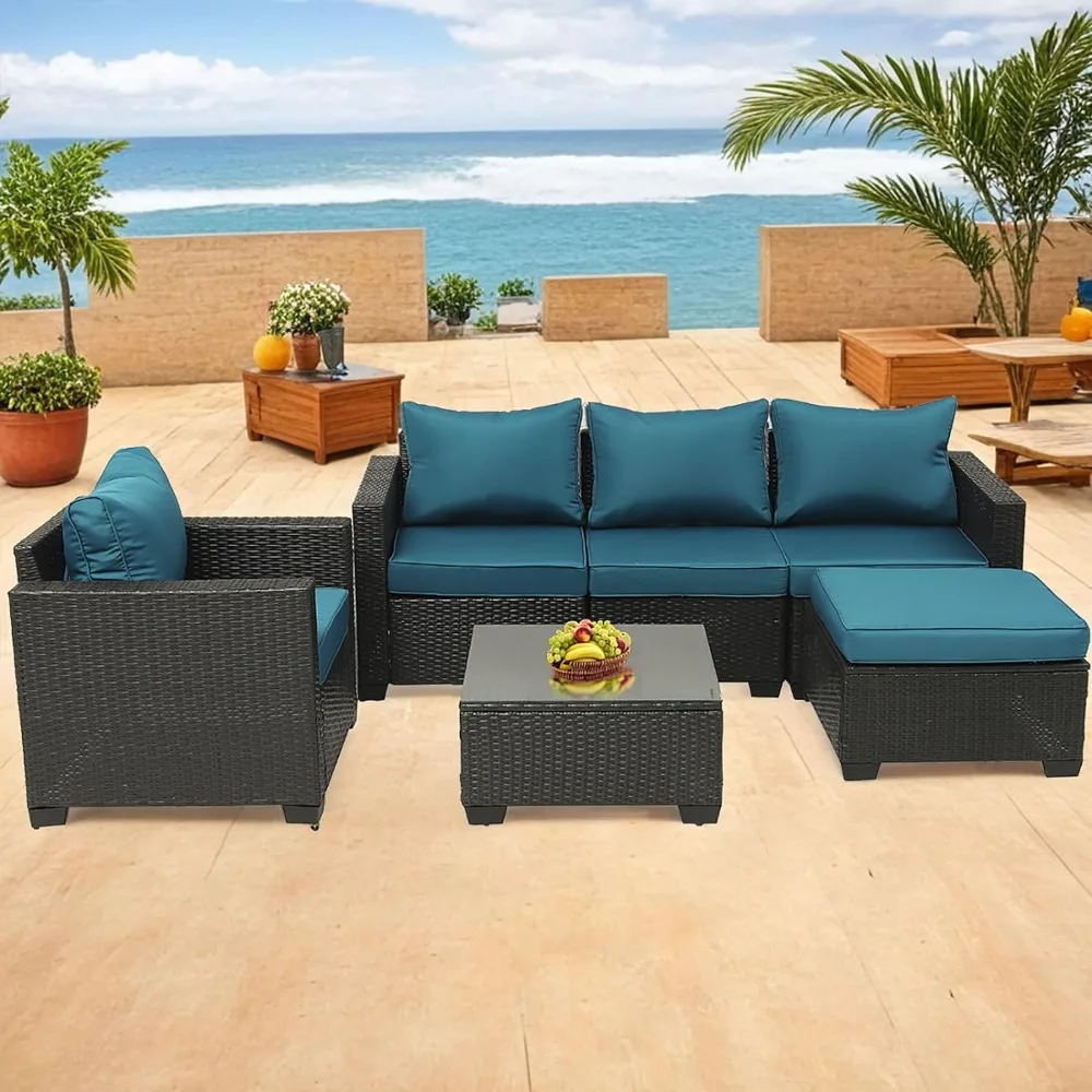 Patio Furniture Set Outdoor Furniture 6 Pieces,Patio Furniture with Coffee Table,Outdoor Patio for Garden,Lawn,