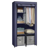 SONGMICS Portable Closet, 34.6 Inch Large Capacity Wardrobe Closet Organizer with Fabric Cover, Hanging Rods and Shelves 1