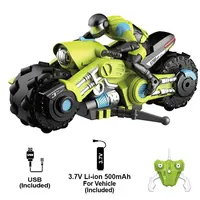 RC Motorcycle Stunt Drift Remote Control Motorbike High Speed 360° Rotation With LED Light Electronic Rechargeable Off-Road Car 2