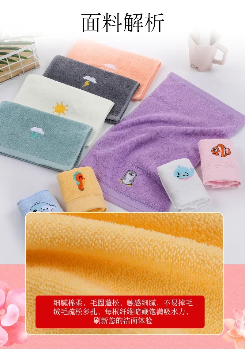 Description Picture 4 of item25*50cm Cartoon Soft Cotton Baby Towels Children Bath Towel Newborns Handkerchief Bathing Face Washcloth Shower Towel for Kids