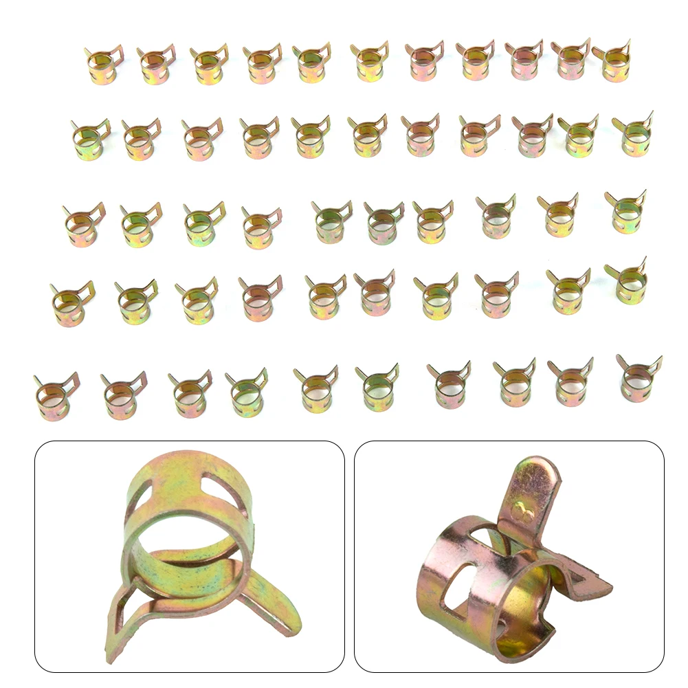 Hose clamp Spring clip Vacuum 5/16" 8mm 8mm to 9mm 50pcs set Automotives Clamp Lines Silicone