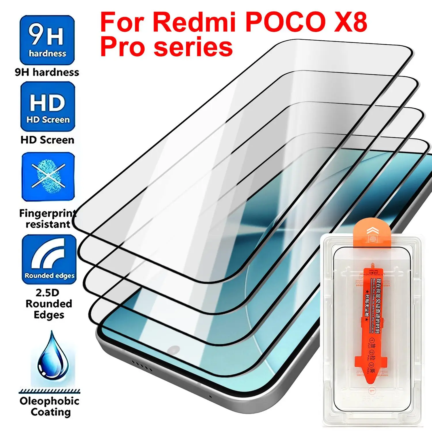 Premium Screen Protector with Easy Installation Kit - Dust-Free Tempered Glass Film