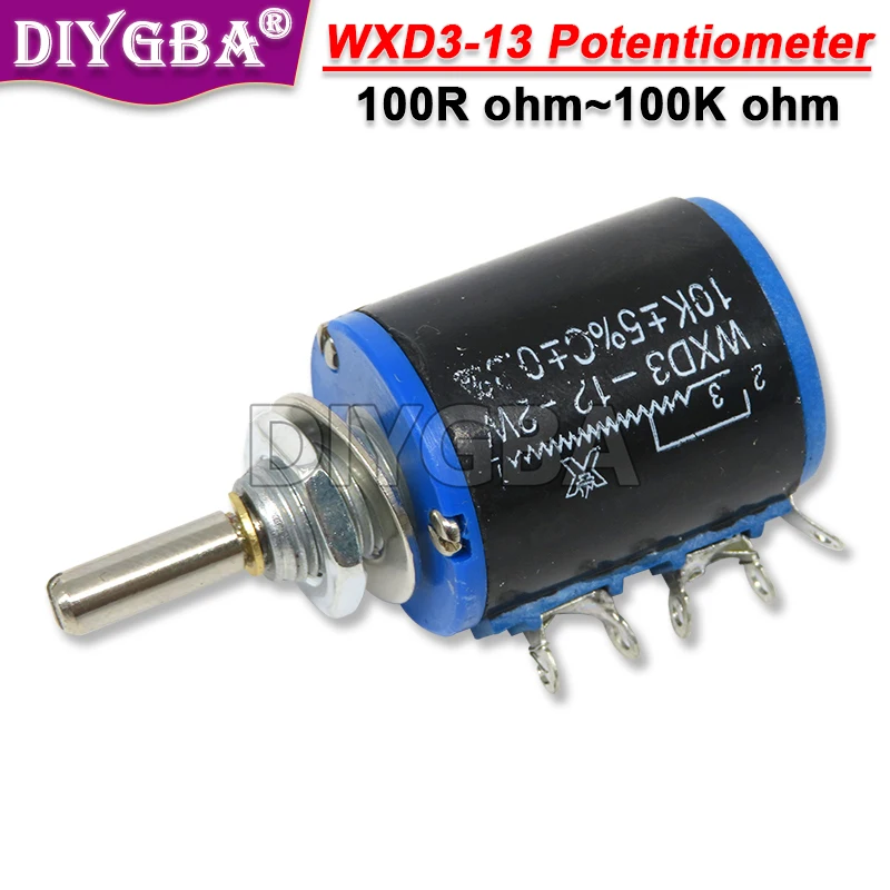 1PCS WXD3-12 1W 1K 2K2 3K3 4K7 10K Ohm Wirewound Potentiometer 100R ...