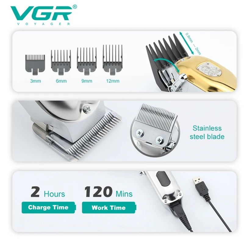 Tagliacapelli professionale da uomo in metallo cordless_voghion.com