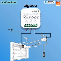 Smart ZigBee Garage Door Controller with App & Voice Assistant Integration (EU Plug Type)