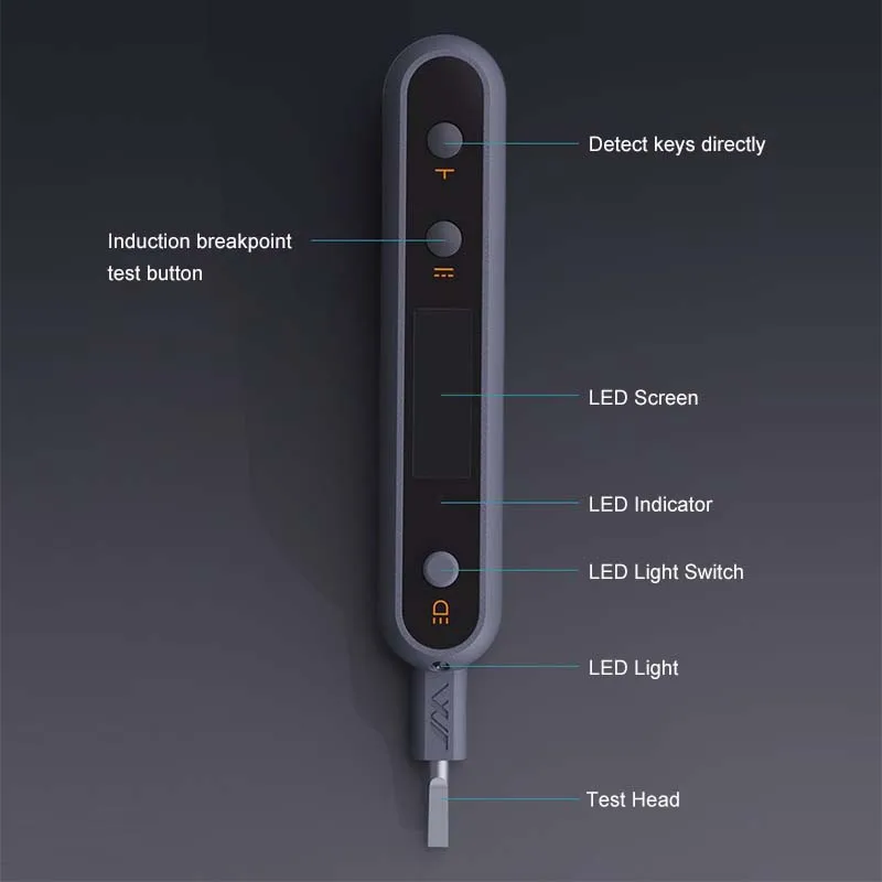 Youpin Jimihome 디지털 전압 검출기 스마트 비접촉 테스터 펜 미터 12-250V AC/DC 전기 센서 테스트 연필 빛