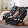 130x150cm Elon Musk American Flag Engineer Blanket Fashionable Printed Roundt Throw Blanket Bed Blanket Anti-Static Fuzzy Soft 5
