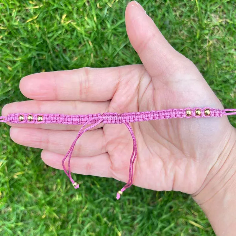 Semi-Finished Nylon Thread Braided  With Gold Beads Bracelets Can DIY Hang Any Accessory You Like Available In Variety Of Colors