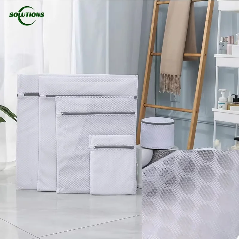 Laundry Bag Mesh Reusable Honeycomb Mesh Net Laundry Basket Washing Machines For Bra Underwear Silk Small Washables