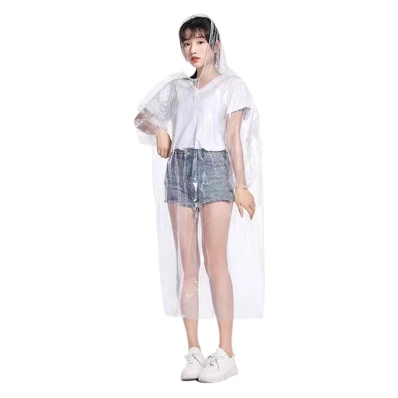 Disposable Seven Color Card Raincoat Convenient Thickened Long Outdoor Travel Raincoat