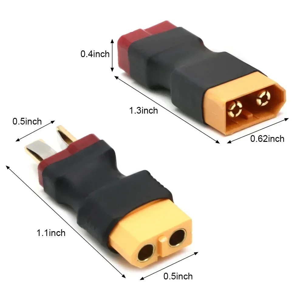 Adaptateur Prise T vers XT60 Lot 4 Connecteurs RC Drone