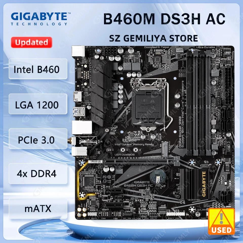 GIGABYTE B460M DS3H AC Motherboard LGA1200 IntelB460 DDR4