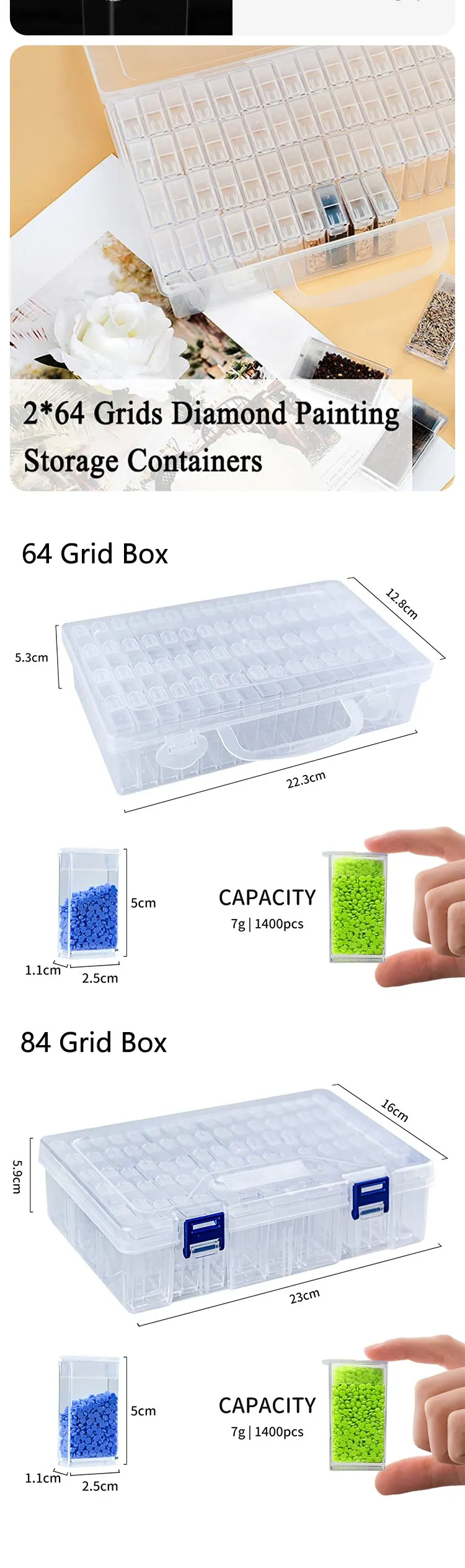 64 84 Grids Diamond Painting Storage Box Portable Seed Bead Organizer 5 Sefe3e784981042a998524bce466cc5dbB