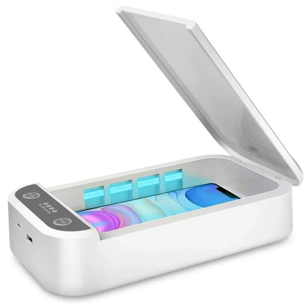 블루 라이트 네일 도구 살균기 USB 전원 공급 99.9% 박테리아 제거 UV 라이트 살균제 휴대폰 소독 상자