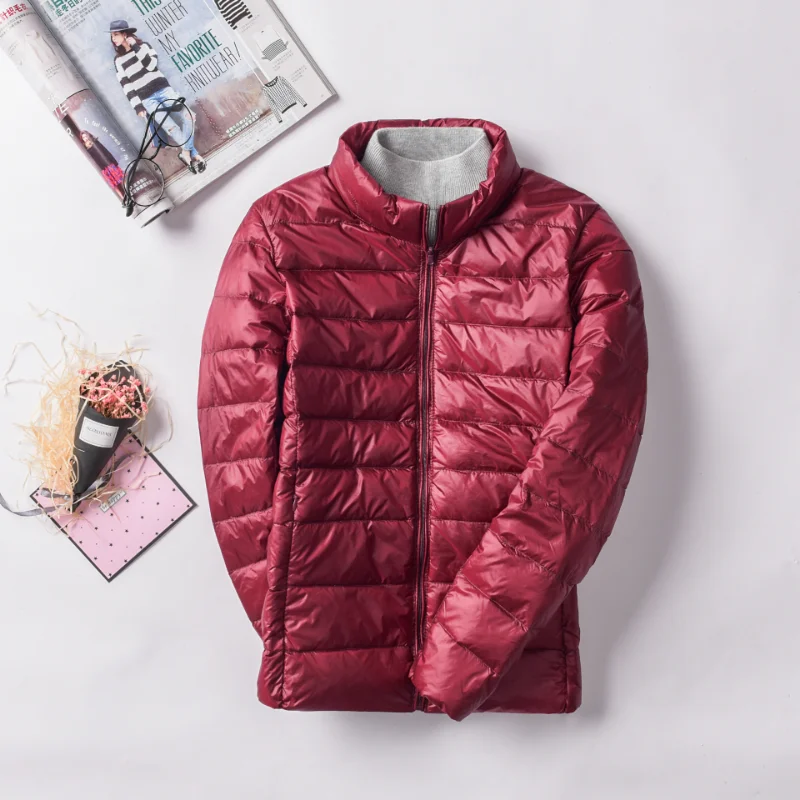 Women's Ultralight Purple Packable Down Jacket - Waterproof, Windproof, and Warm Winter Coat