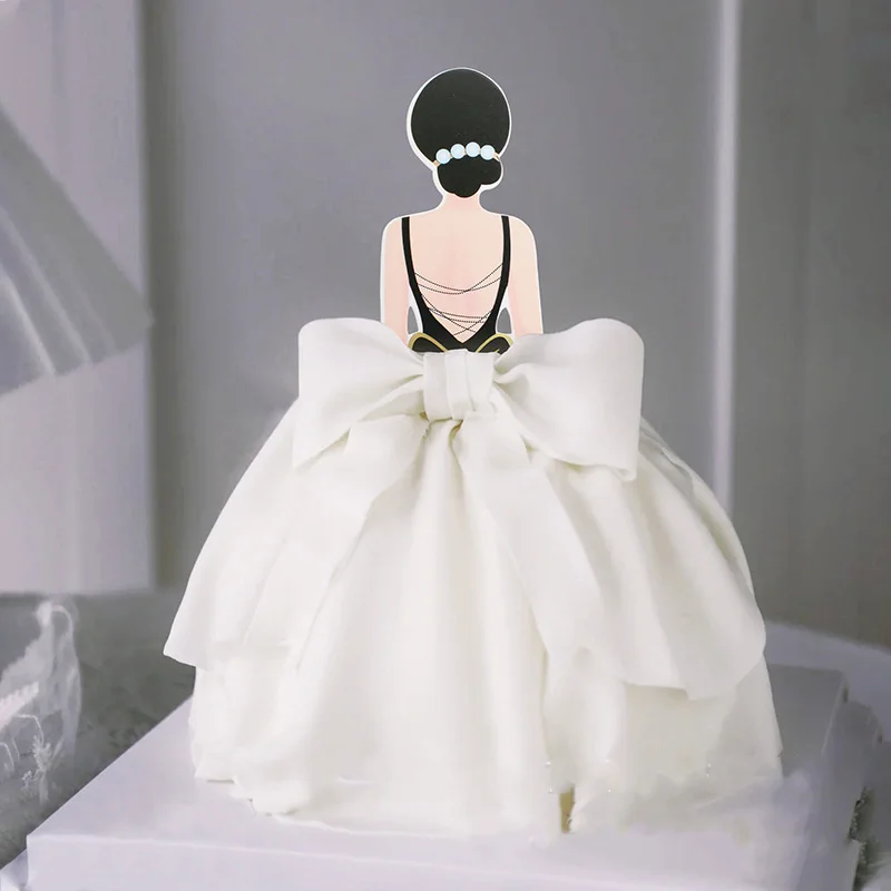 Adornos creativos para tartas de cumpleaños, vestido Noble para el