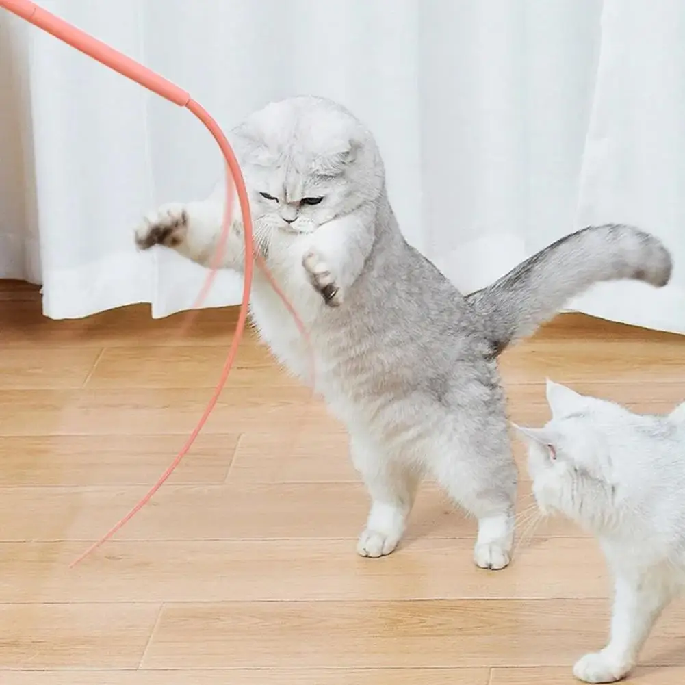 Cat Exercise Toy Cat Toy Cat Teaser Toys Silicone Mouse Tail Simulato Mouse Tail Sticks Per Pet Playtime For Cats