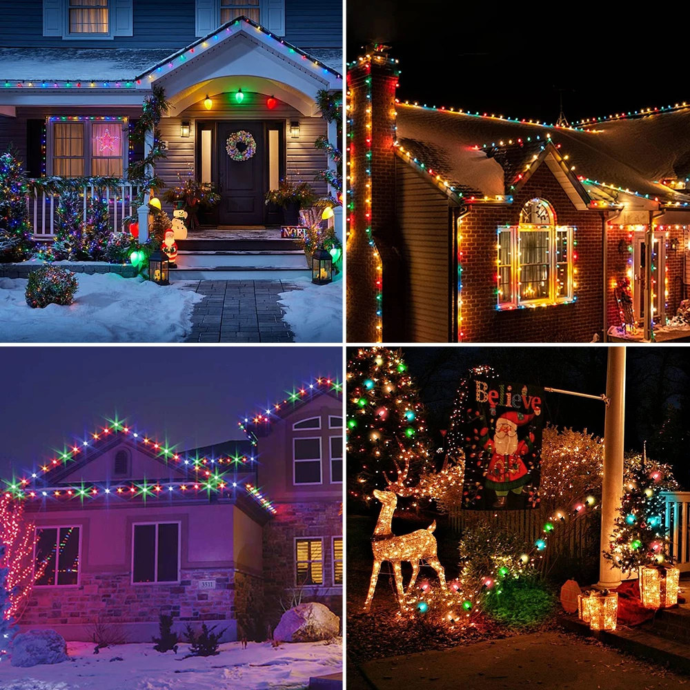 C7 플라스틱 촛불 다채로운 전구 E12 1W 여러 가지 빛깔의 LED 전구 생일 야외 문자열 조명 110V 220V 장식 조명